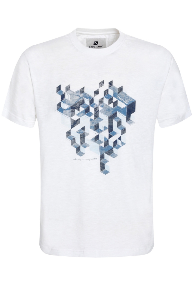T SHIRT MET FRONTPRINT 155516 102 ecru